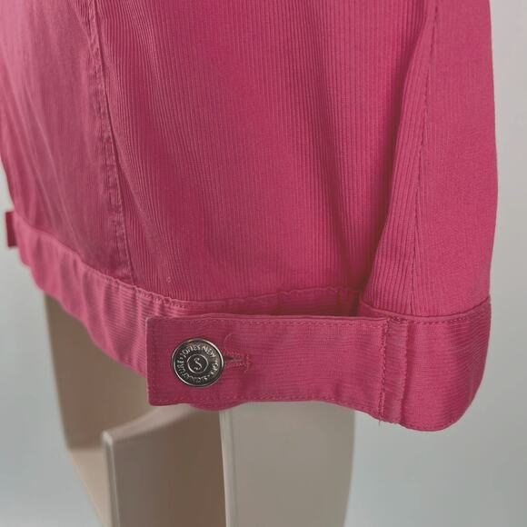 Jones New York Signature Womens M Jacket Small Corduroy Pinkish Coral - Picture 12 of 13